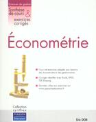 Couverture du livre « Econometrie synthese de cours & exercices corriges » de Eric Dor aux éditions Pearson