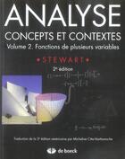 Couverture du livre « Analyse ; concepts et contextes t.2 ; fonctions de plusieurs variables » de Stewart aux éditions De Boeck