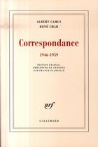 Couverture du livre « Correspondance (1946-1959) » de Albert Camus et René Char aux éditions Gallimard