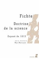 Couverture du livre « Fichte doctrine de la science » de Marcuzzi Max aux éditions Pu De Provence