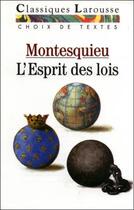 Couverture du livre « L'esprit des lois » de Montesquieu aux éditions Larousse