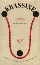 Couverture du livre « Krassine - sa vie et son oeuvre » de Krassine Lubov aux éditions Gallimard