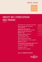 Couverture du livre « Droit de l'exécution des peines (édition 2023/2024) » de Herzog-Evans Martine aux éditions Dalloz