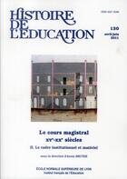 Couverture du livre « Histoire de l'education, n 130/2011 » de  aux éditions Ens Lyon