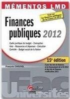 Couverture du livre « Finances publiques 2012 (15ème édition) » de Francois Chouvel aux éditions Gualino Editeur