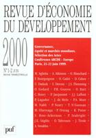 Couverture du livre « Rev. economie developpement 2000 1/2 - 1 2 » de  aux éditions Puf