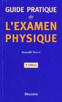 Couverture du livre « Guide pratique de l'examen physique ; 2e edition » de Donald Novey aux éditions Maloine