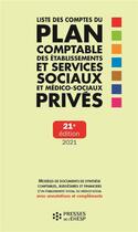 Couverture du livre « Liste des comptes du plan comptable des ESMS privés (21e édition) » de Jean-Marc Le Roux aux éditions Ehesp