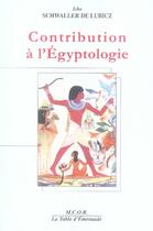 Couverture du livre « Contribution à l'égyptologie » de Isha Schwaller De Lubicz aux éditions Table D'emeraude