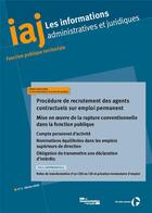 Couverture du livre « Procedure de recutement des agents contractuels sur emploi permanent » de Cig aux éditions Documentation Francaise