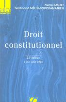 Couverture du livre « Droit constitutionnel (25e édition) » de Pierre Pactet et Ferdinand Melin-Soucramanien aux éditions Sirey