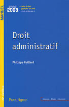 Couverture du livre « Droit administratif » de Philippe Foillard aux éditions Paradigme Cpu