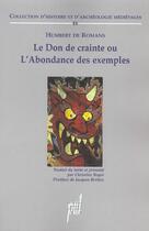 Couverture du livre « Le don de crainte ou l'abondance des exemples » de De Romans/Boyer aux éditions Pu De Lyon