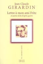 Couverture du livre « Lettre a mon ami fritz » de Jean-Claude Girardin aux éditions Exils