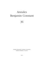 Couverture du livre « Annales Benjamin Constant T.36 » de Annales Benjamin Constant aux éditions Slatkine