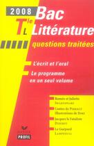 Couverture du livre « Bac littérature ; terminale L ; questions traitées (édition 2008) » de Simona Crippas et H. Curial aux éditions Hatier