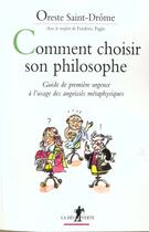 Couverture du livre « Comment Choisir Son Philosophe » de Oreste Saint-Drome aux éditions La Decouverte