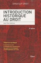 Couverture du livre « Introduction historique au droit (5e édition) » de Jean-Paul Andrieux aux éditions Vuibert