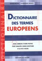 Couverture du livre « Dictionnaire des termes europeens » de Renou et Azouy et Michel aux éditions De Vecchi