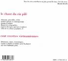 Couverture du livre « Le chant du riz pilé ; cent recettes vietnamiennes » de  aux éditions L'harmattan