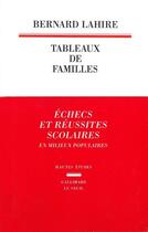 Couverture du livre « Tableaux de familles ; heurs et malheurs scolaires en milieux populaires » de Bernard Lahire aux éditions Seuil