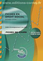 Couverture du livre « Fiches en droit social ; DCG UE3 ; pochette (3e édition) » de Gregor Lachaise aux éditions Corroy