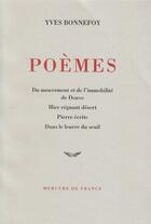 Couverture du livre « Poemes » de Yves Bonnefoy aux éditions Mercure De France