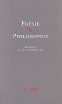 Couverture du livre « Poesie et philosophie » de  aux éditions Farrago