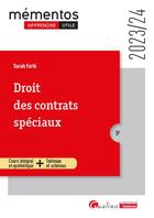 Couverture du livre « Droit des contrats spéciaux : Cours intégral et synthétique + tableaux et schémas (édition 2023/2024) » de Sarah Farhi aux éditions Gualino