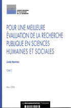 Couverture du livre « Pour une meilleure évaluation de la recherche publique t.2 » de Linda Hantrais aux éditions Documentation Francaise