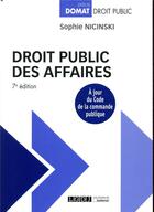 Couverture du livre « Droit public des affaires » de Sophie Nicinski aux éditions Lgdj