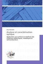 Couverture du livre « Analyse et caracterisation optique » de Manallah Aissa aux éditions Presses Academiques Francophones