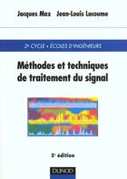 Couverture du livre « Methodes Et Techniques De Traitement Du Signal » de Max aux éditions Dunod