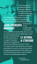 Couverture du livre « Le vitrail & l'énigme » de Jean-Francois Marquet aux éditions Petits Platons