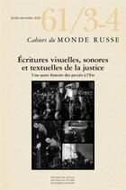 Couverture du livre « Cahiers du monde russe, n 61/3-4 - ecritures visuelles, son » de  aux éditions Ehess