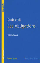 Couverture du livre « Droit civil, obligations » de Valerie Toulet aux éditions Paradigme Cpu
