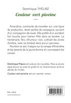 Couverture du livre « Couleur vert pivoine » de Dominique Theurz aux éditions Zonaires