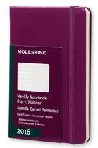 Couverture du livre « Agenda semainier carnet 2016 poche mauve couverture rigide » de  aux éditions Moleskine