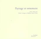 Couverture du livre « Paysage et ornement » de Didier Laroque aux éditions Verdier