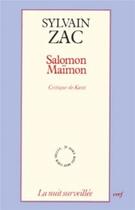 Couverture du livre « Salomon maimon » de Zac Sylvain aux éditions Cerf
