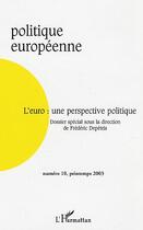 Couverture du livre « L'euro ; une perspective politique » de  aux éditions Editions L'harmattan