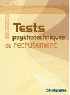 Couverture du livre « Tests psychotechniques de recrutement (3e édition) » de Sabine Duhamel aux éditions Studyrama
