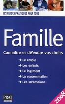 Couverture du livre « Famille connaître et défendre vos droits (édition 2008) » de Vallas-Lenerz aux éditions Prat