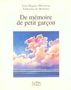 Couverture du livre « De mémoire de petit garçon » de Malineau Jean-Hugues aux éditions Rocher