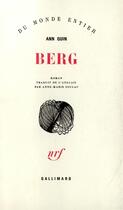 Couverture du livre « Berg » de Quin Ann aux éditions Gallimard