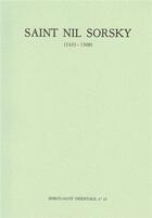 Couverture du livre « Saint Nil Sorskij (1433-1508) » de Nil Sorsky aux éditions Bellefontaine