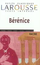 Couverture du livre « Berenice » de Jean Racine aux éditions Larousse