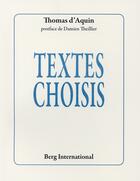 Couverture du livre « Textes choisis » de Thomas D'Aquin aux éditions Berg International