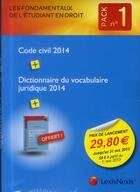 Couverture du livre « Pack étudiant t.1 ; code civil ; dictionnaire du vocabulaire juridique ; la constitution du 4 octobre 1958 (édition 2014) » de  aux éditions Lexisnexis