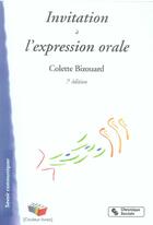 Couverture du livre « Invitation à l'expression orale (7e édition) » de Colette Bizouard aux éditions Chronique Sociale